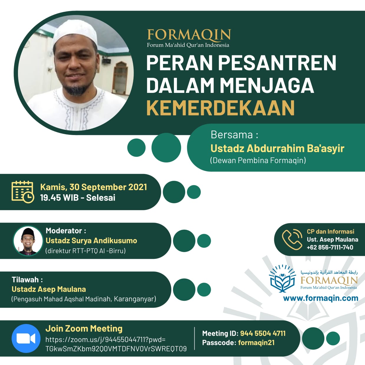 Webinar : PERAN PESANTREN DALAM MENJAGA KEMERDEKAAN