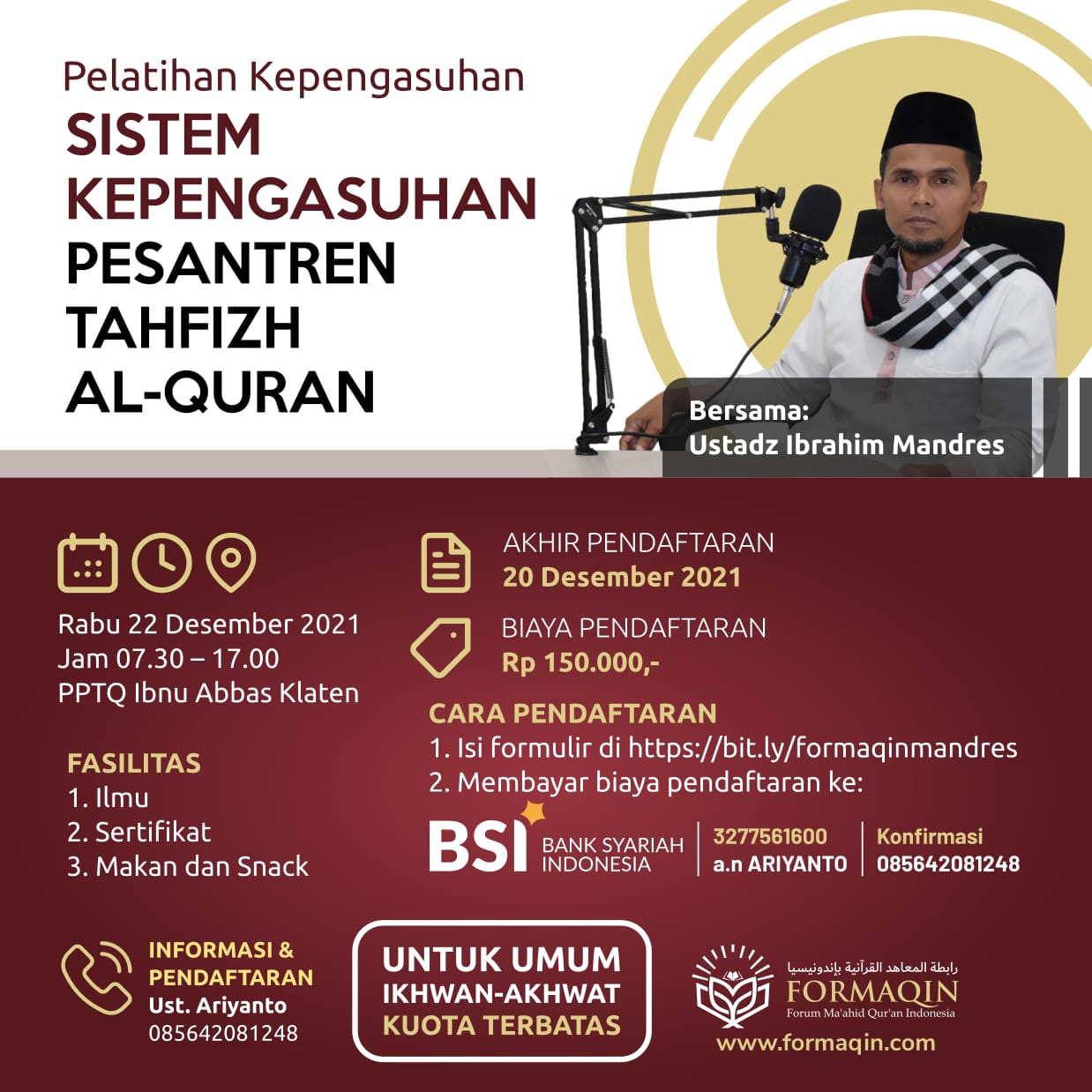 Pelatihan Kepengasuhan : SISTEM KEPENGASUHAN PESANTREN TAHFIZH AL QUR’AN