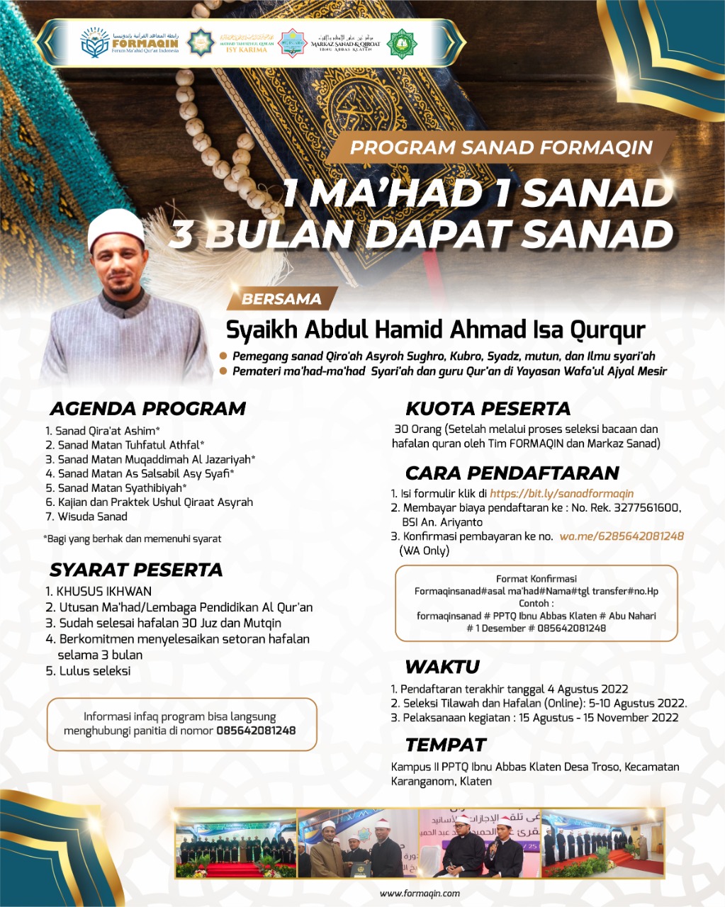 Program Sanad FORMAQIN : 1 MA’HAD 1 SANAD TIGA BULAN DAPAT SANAD