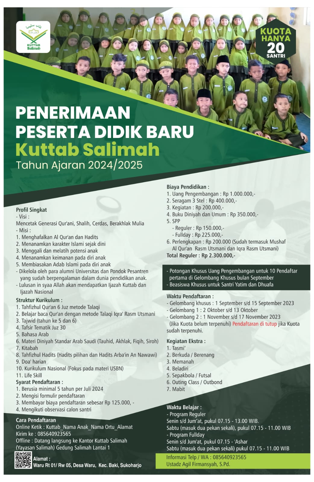 PPDB KUTTAB SALIMAH Tahun Ajaran 2024/2025
